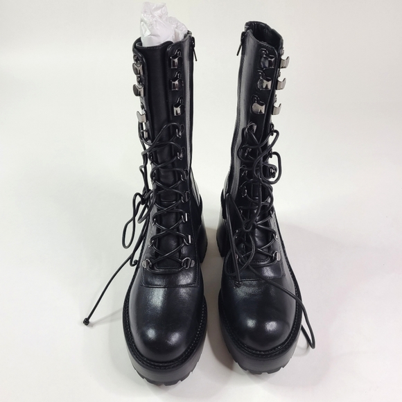 DUNDAS x Revolve Black Camila Combat Boots sz 7.5 - Picture 2 of 4